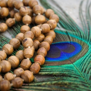 100% Natural Handmade 108 beads Tulsi Jaap mala, Tulasi Beads Rosary,Prayer Necklace ,Tulsi Choker,Radhe Krishna Tulsi,Holy Basil,Tulsi Seed