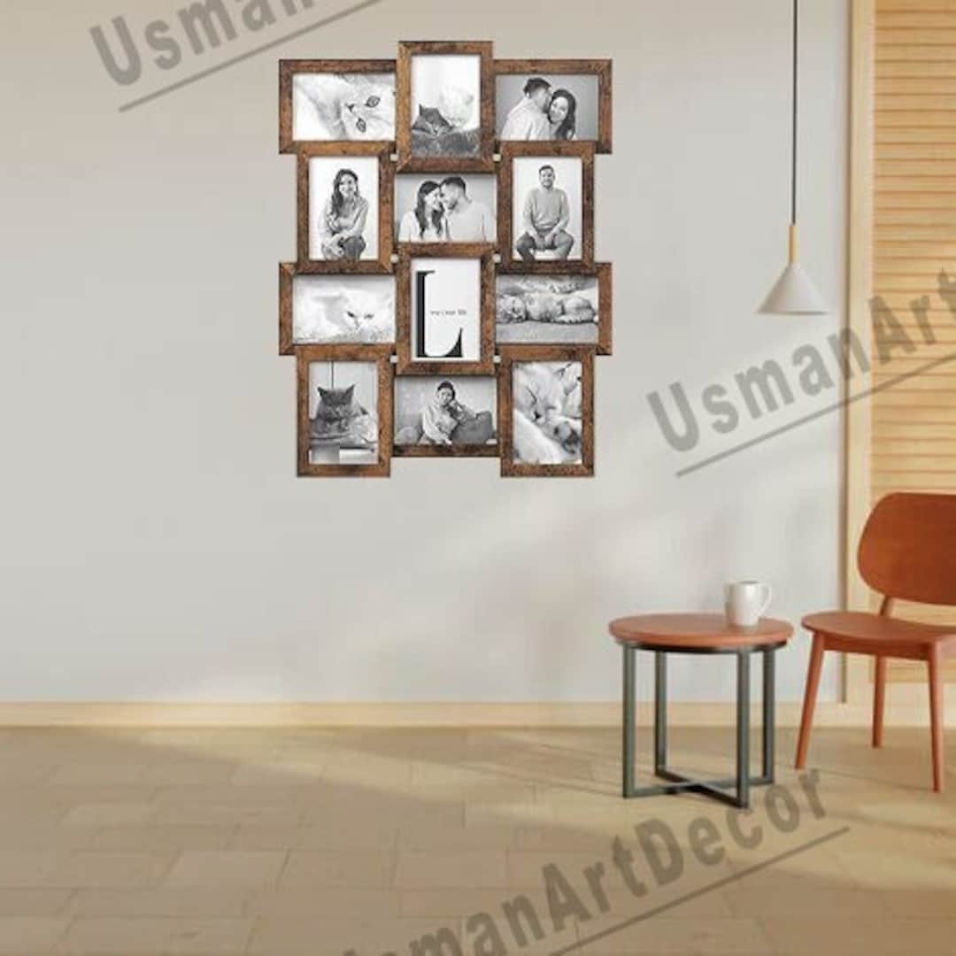Rustic Wood Collage Picture Frame Photo Collage Frame Large Collage ...