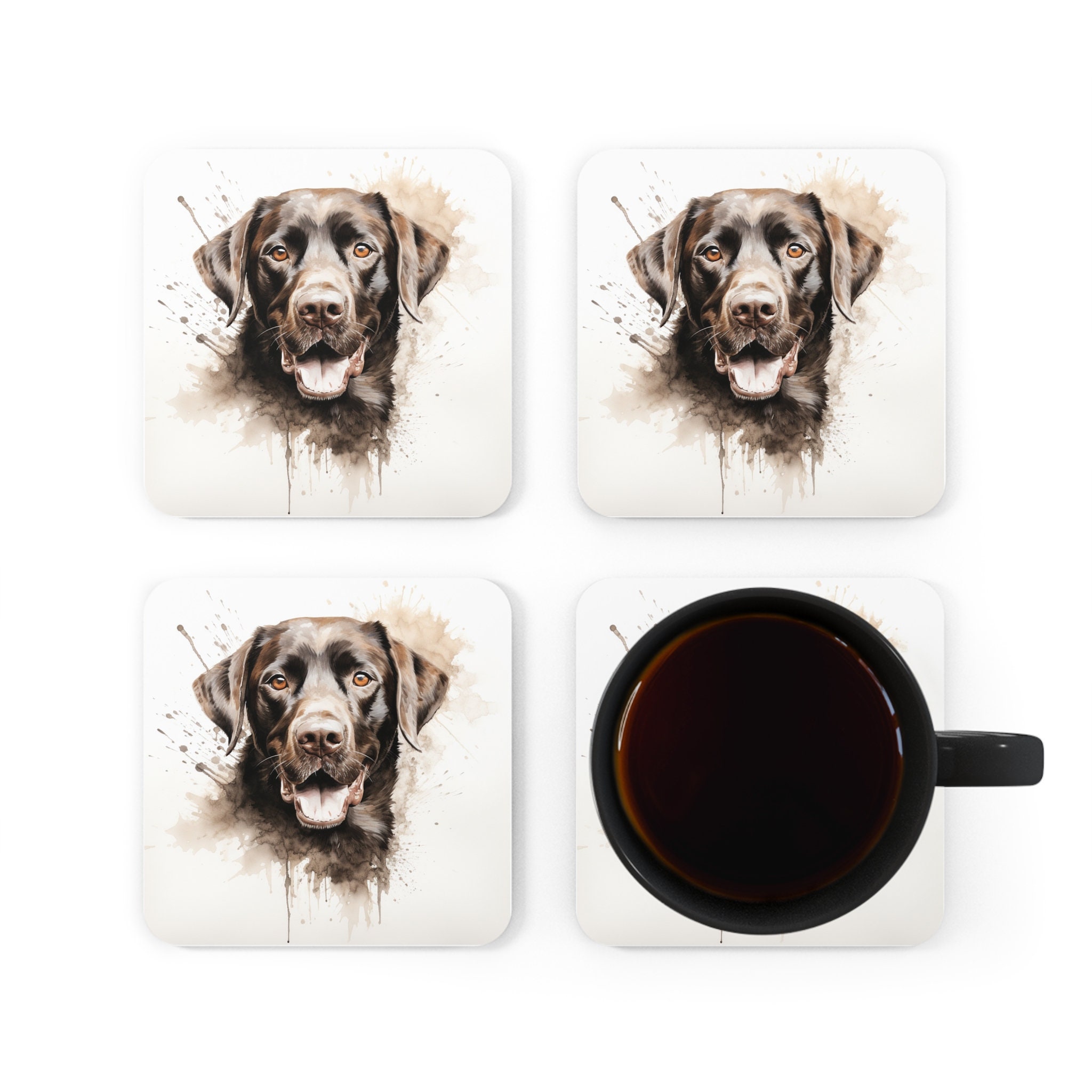 Labrador Coasters Australian Shepherd / Golden Retriever / Labrador Corkwood Coaster Set ...