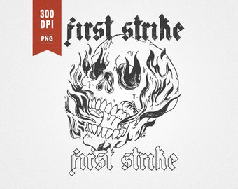Flaming Skull PNG, Printable Fire Skull Clipart (Digital Download)