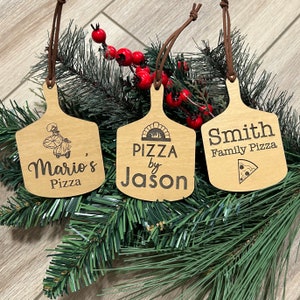 Custom Pizza Peel Ornament, Wood Ornament, stocking Stuffer, Pizza Lover Gift, Pizza Maker Ornament, Personalized Christmas Ornament