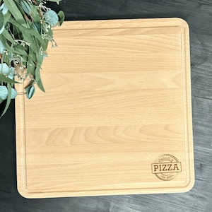 Custom Engraved Pizza Cutting Board: Double-Sided Wood Gift