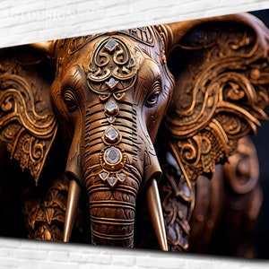Ganesha Hindoe Canvas kunst aan de muur, canvas gedrukt, ganesh home decor, religieuze kunst poster, grote muur decor, housewarming cadeau, muur opknoping