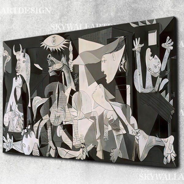 Art mural Picasso, Guernica Pablo Picasso, affiche Pablo Picasso, verre trempé, reproduction d'oeuvres d'art, tableau célèbre, toile de Picasso