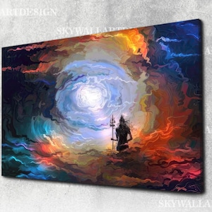 Lord Wall Decor, Hinduism Wall Art, Shiva Wall Art, Lord Shiva canvas,tempered glass, Indian mythology, Lord shiva meditation