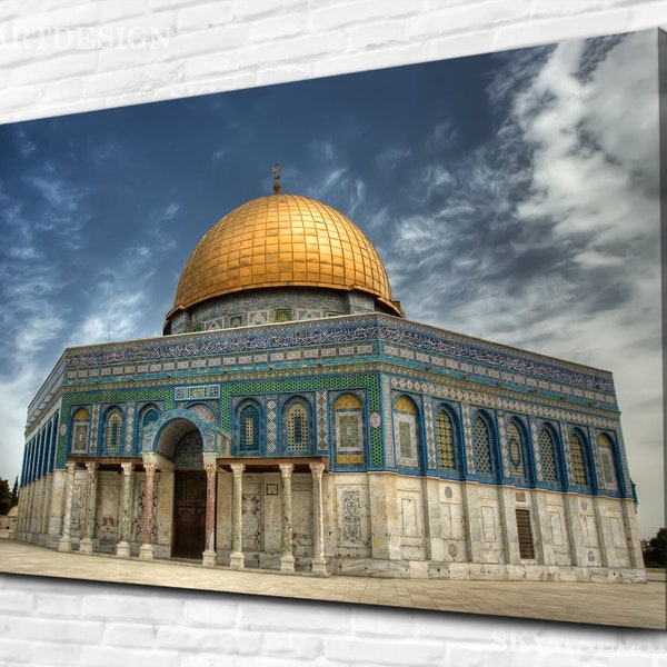 Al Aqsa Mosque Wall Art, tempered glass painting, religious Glass Wall Art, Islamic Wall Art, Jerusalem print art