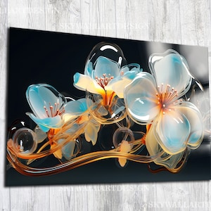 Tempered Glass Wall Art,glass printing,Stained glass,Glass Panel,glass picture,Wall Decor,Floral wall art,Housewarming Gift