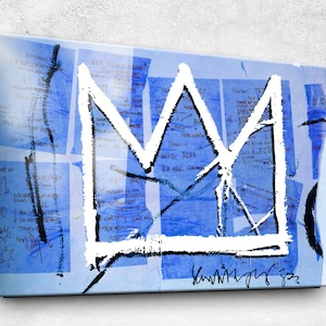 Jean Michel Basquiat's Crown tempered glass, Glass Printing ,Stained glass,Street Art, Jean Michel wall decor, Basquiat Crown,Wall Hangings