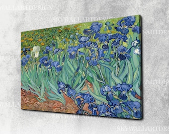 Impresión en lienzo de Iris de Van Gogh: arte mural floral impresionista