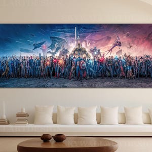 Blockbuster Fine Art Panorama Wall Art, 150 Movie Blockbuster Characters Panorama, Movie Wall Decor, Movie Fan Gift, Blockbuster Characters