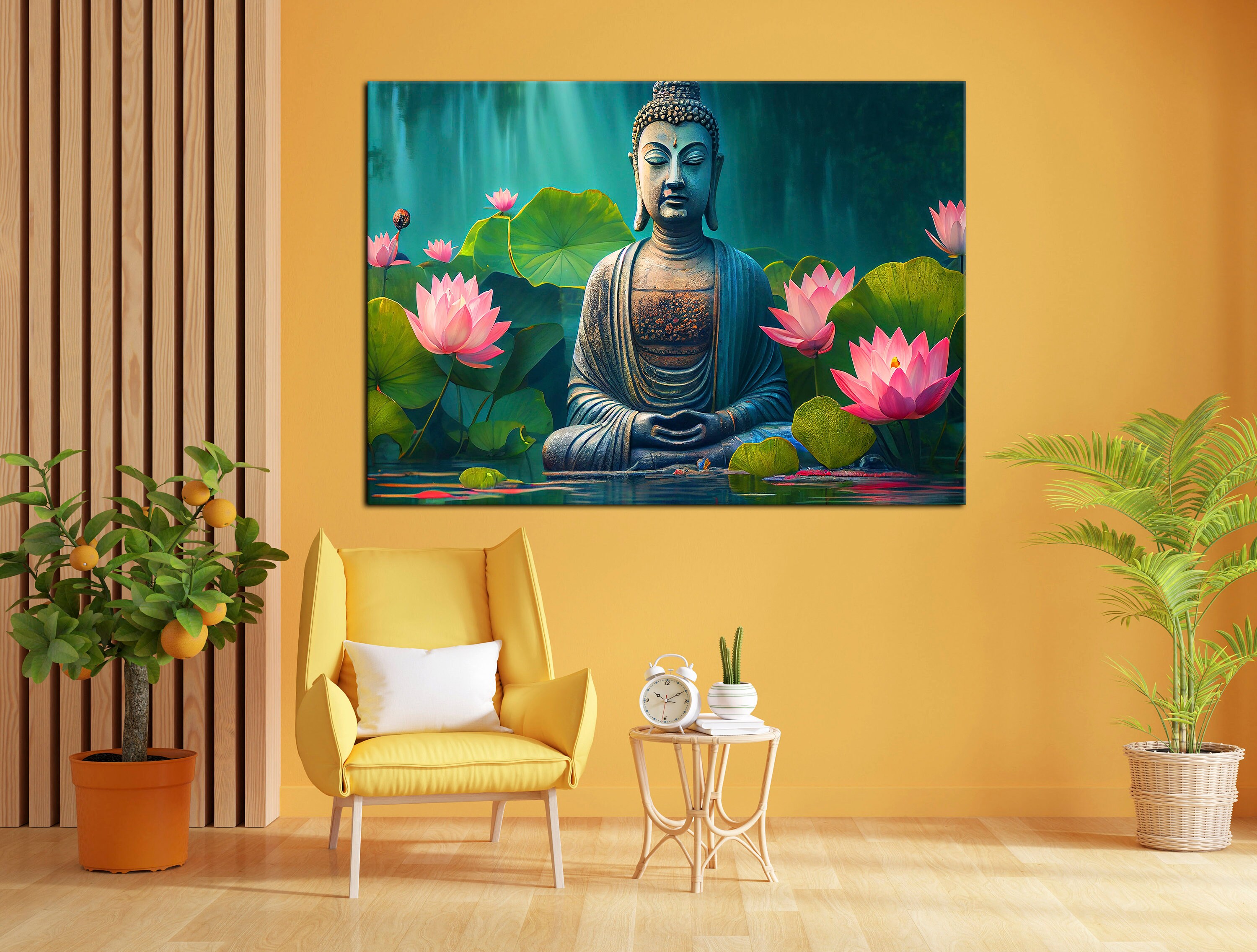 Lotus Flower Buddha Canvas Print: Meditation Wall Art - Etsy