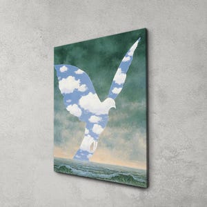 Rene Magritte Canvas, Rene Magritte Poster Art, Modern Wall Decor, Rene Magritte The Big Family Print on, La Grande Famille-Bird Canvas, Gift