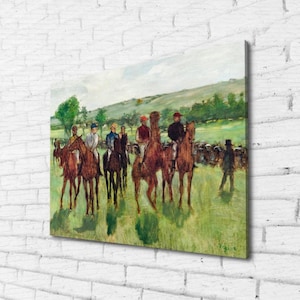 Edgar Degas Horse Racing Canvas Wall Art, Impressionist Equestrian Painting, Vintage Jockey Artwork, Classic French Sports Decor