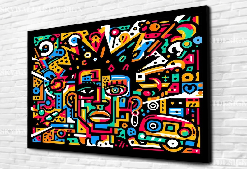 Jean Michel, Basquiat Canvas Art, Street Art Poster, Urban Graffiti Art