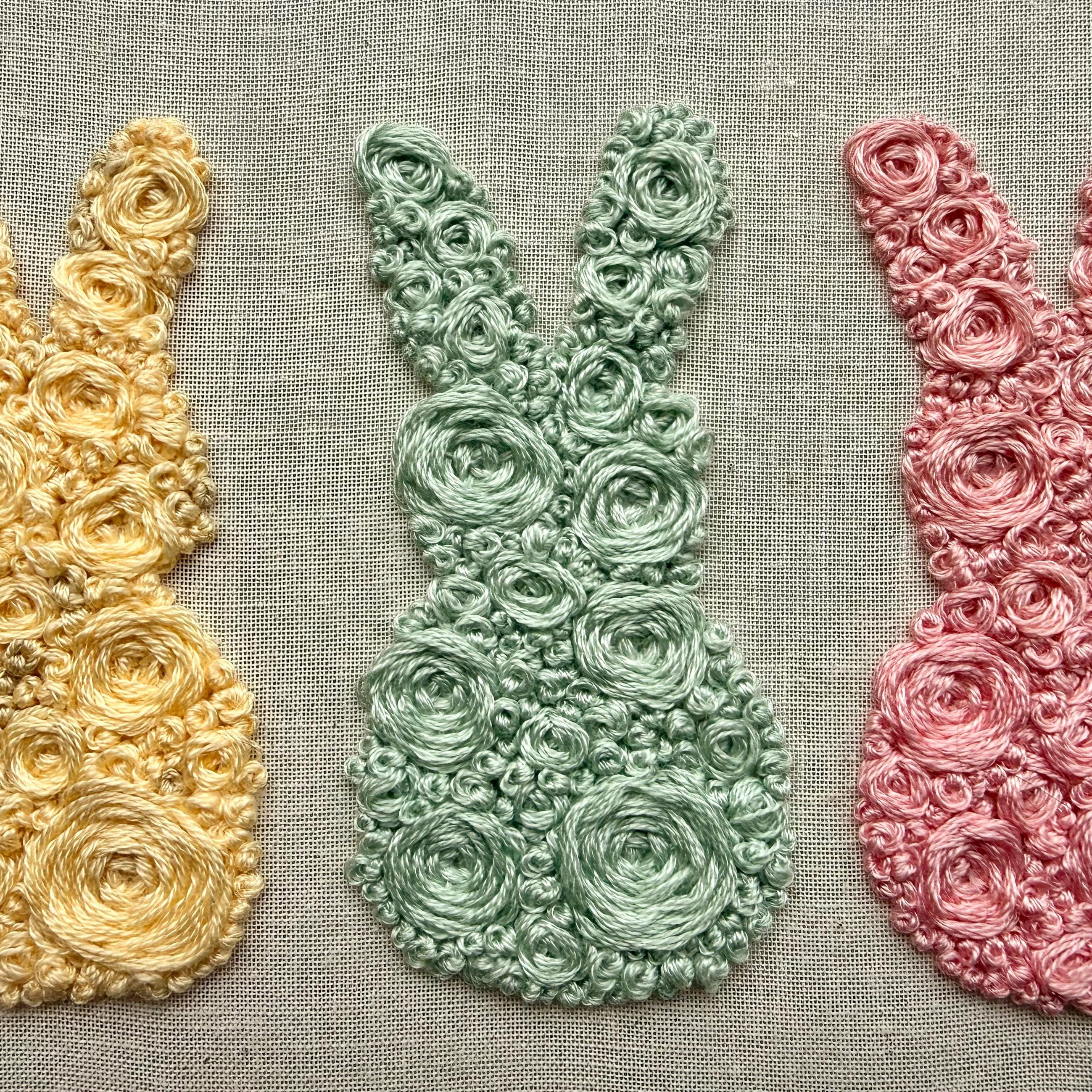 Floral Easter Bunnies Embroidery Pattern | Spring Decor (PDF Pattern ...