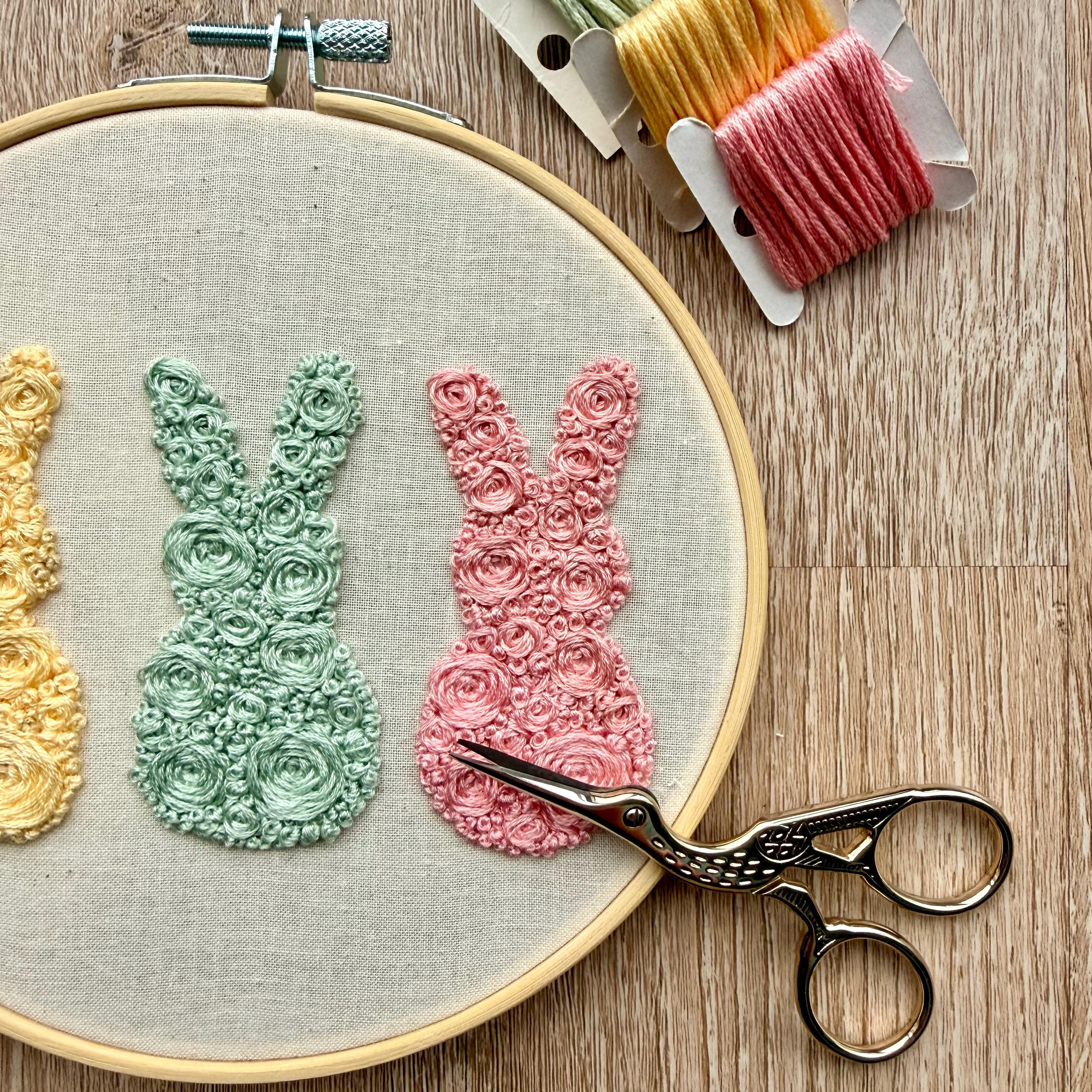 Floral Easter Bunnies Embroidery Pattern | Spring Decor (PDF Pattern ...