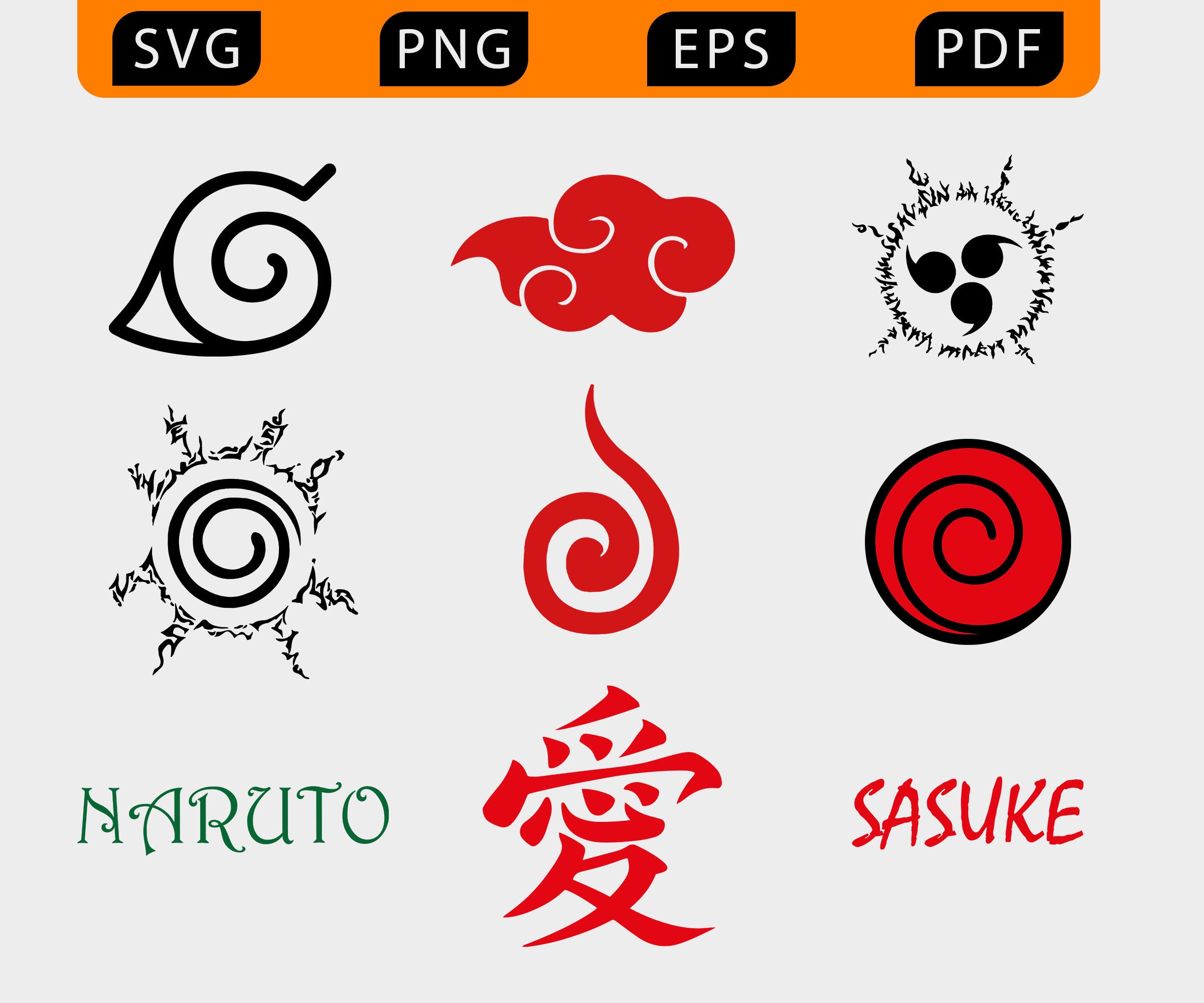 Akatsuki svg, Naruto Svg, Naruto Shippuden Akatsuki svg, svg file