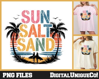 Retro Summer Beach PNG, Sun Salt Sand Design (Digital Download)