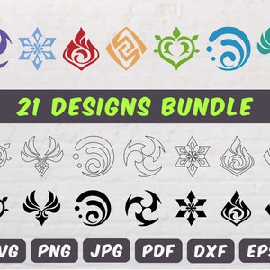 Genshin Element Symbol Svg Png Shirt Print & Sticker Design