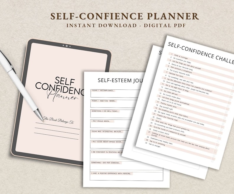 Printable Selfconfidence Worksheet Digital Selfesteem Etsy
