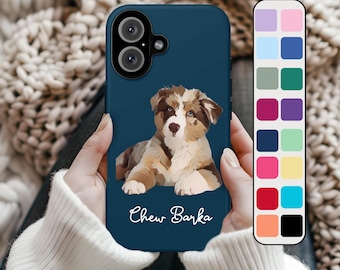 Custom Pet Photo phone cases Personalized Pet Lover Gift, Animal Portrait Phone Cover, Pet Memorial Phone Case Unique Pet Dog Galaxy iphone