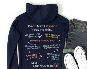 NICU Nurse Jacket Unisex Hoodie Zip Up Sweatshirt, Medical Staff Gift, Hospital Apparel, Nurse Graduation Present, Healthcare Worker