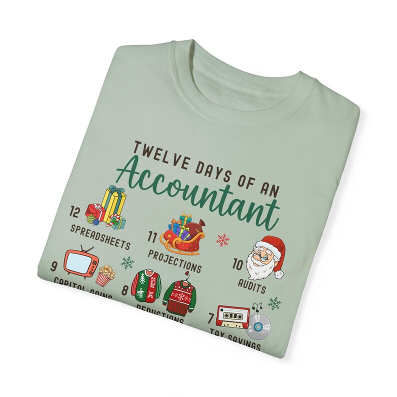 Christmas Accountant shirt Gift Accounting 12 Days Christmas Crewneck t-Shirt Xmas Apparel Party Holiday Gift Funny Accountant Top Bay