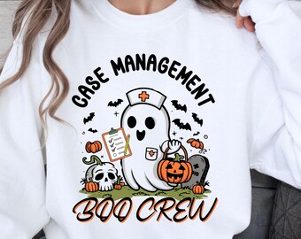 Halloween Case Management Sweatshirt Gift for Spooky Nurse Case Manager pullover Fall Case manager Rn tee Personalize crewneck t-shirt