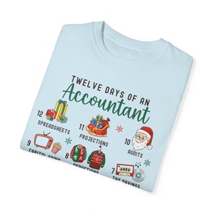 Christmas Accountant shirt Gift Accounting 12 Days Christmas Crewneck t-Shirt Xmas Apparel Party Holiday Gift Funny Accountant Top Chambray
