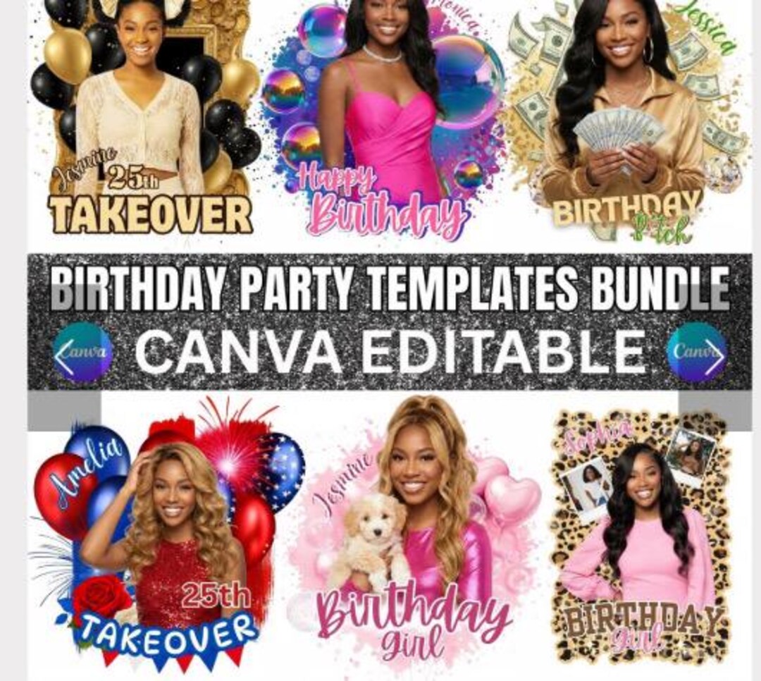 Party Box Sticker Design Birthday Party Sticker Templates - Etsy