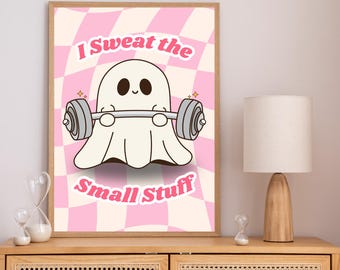 Funny Wall Art – I Sweat The Small Stuff | Girly Sarcastic Printable Poster | Motivational Mental Health Decor | 5 Sizes | Home Dorm Decor