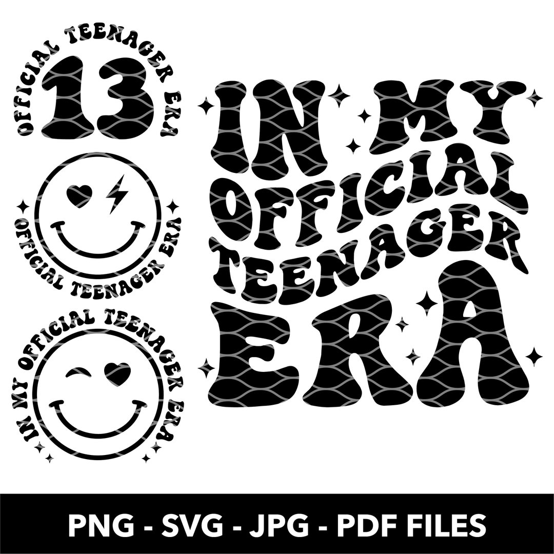 In My Official Teenager Era SVG PNG, 13 Years Old Girl Svg, 13th ...