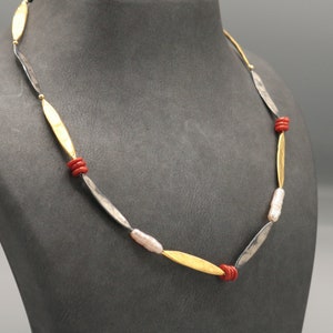 Exquisite Pearl and Coral Necklace