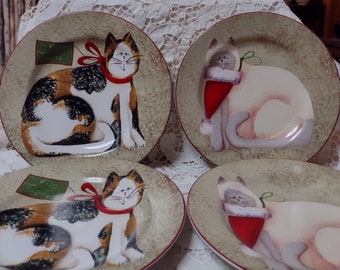 Okura cat family1987年限定クリスマス プレート猫1987年製 Christmas Cats Plate: Fiddlestix Sakura Collection, 8 Inch