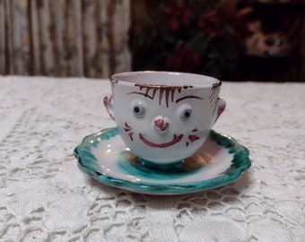 Vintage Egg Cup Adorned with a Happy Smiley Face made in Italy