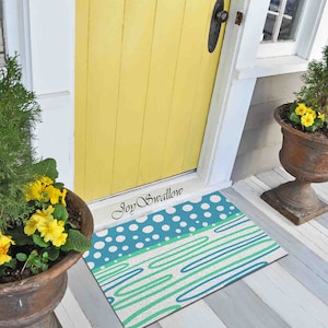 Personalized Door Mat, Abstract Snow land Doormat, Blue Snowfield PVC Coil Mat, Indoor Rug, AntiSkid Mat, Entrance Rug Outdoor, Entryway Rug