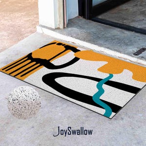 Personalized Entrance Mat, Abstract Village River PVC Coil Door Mat, Indoor Rug, Anti-Skid Entrance Mat, Rug for Outdoor, Entryway rug