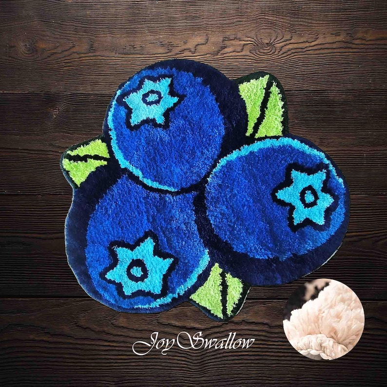 Blueberry Tufted Bath Mat: Yarn Dye, Soft & Absorbent, Non-slip - Etsy