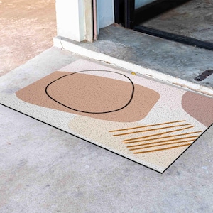 Personalized Abstract Geometric Doormat: Modern PVC Entry Rug
