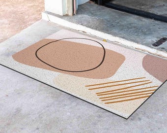 Personalized Abstract Geometric Doormat: Modern PVC Entry Rug