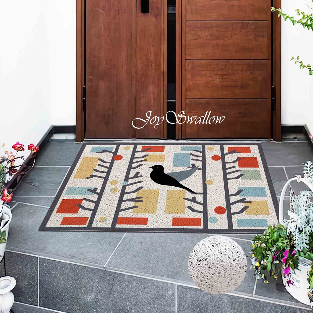 Bricks and Birds PVC Coil Door Mat, Door Rug Indoor, Anti-skid Entrance ...