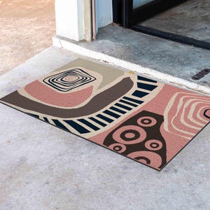 Personalized Abstract Geometric Doormat: Anti-Skid PVC Coil Entry Rug