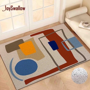 Personalized Door Mat, Modern Blocks Lines Art Doormat, PVC Coil Mat, Geometric Indoor Rug, AntiSkid Mat, Entrance Rug Outdoor, Entryway Rug