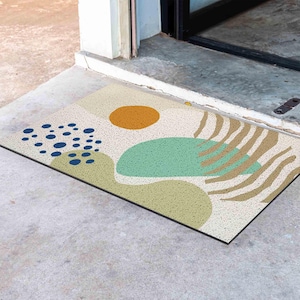 Personalized Abstract Landscape Doormat: Anti-Skid PVC Coil Mat