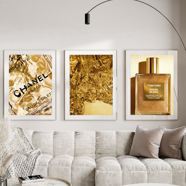 Lot de 3 affiches beiges mode luxe TÉLÉCHARGEMENT IMMÉDIAT, art mural de créateur, affiche Hypebeast, art mural mode, impressions mode luxe neutre