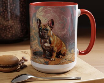 French Bulldog Coffee Mug | Post Impressionist Art Ceramic Cup