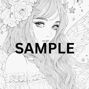 Coloring Pages PDF of Fairies and Flowers, 56 Fairy Printable Pages,Princess Adult Kids Coloring Book,Art Activity All Ages,Instant Download