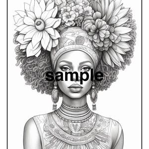 Coloring Pages PDF of African Women 2nd edition,Printable Adult Kids Coloring Book, Fun Relaxing Art Activity for All Ages, Instant Download