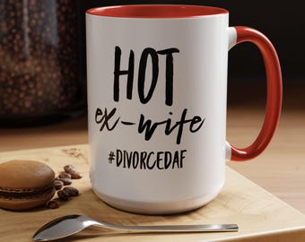 Gescheiden AF-mok, echtscheidingscadeaus, grappige echtscheidingsmok, mok uit elkaar, cadeaus mislukt huwelijk, cadeau gelukkige echtscheiding, gescheiden mok, cadeau-idee ex-vrouw