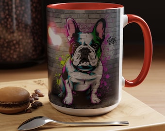 French Bulldog Coffee Mug | Pop Art Graffiti Style